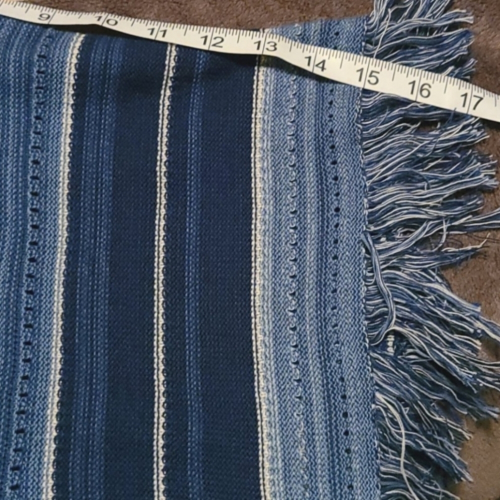 Fringed Lauren Cotton Sweater Sz Large - Picture 9 of 12